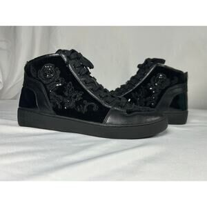 Michael Michael Kors Willow Sequin High Top Sneaker Women's Booties Size 10 goth